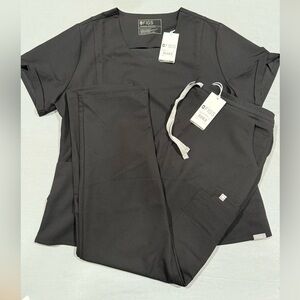 Figs Black Scrub Set.Size Large